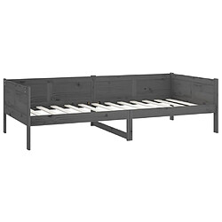 Avis vidaXL Lit de jour sans matelas gris bois de pin massif 90x200 cm