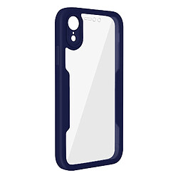 Avizar Coque 360° pour iPhone XR Dos Rigide Protection Écran Souple Contour bleu