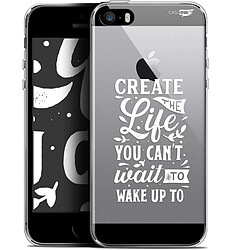 Caseink Coque arrière Apple iPhone 5/5s/SE (4 ) Gel HD [ Nouvelle Collection - Souple - Antichoc - Imprimé en France] Wake Up Your Life