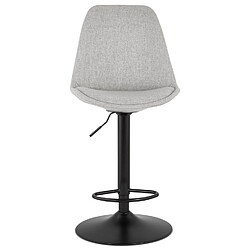 Acheter Alterego Tabouret réglable 'CAMPUS' en tissu gris et pied noir