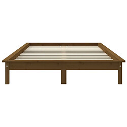 Acheter vidaXL Cadre de lit sans matelas marron miel bois massif