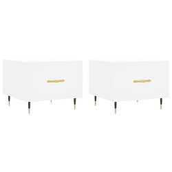 vidaXL Tables basses 2 pcs blanc 50x50x40 cm bois d'ingénierie