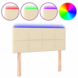 Maison Chic Tête de lit moderne à LED lumineuse pour chambre - Décoration de lit Crème 80x5x78/88 cm Tissu -MN59347