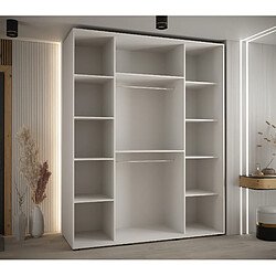 Acheter Abiks Meble Armoire à portes coulissantes Davos 2 H235.2 x L200 x P60 3 portes coulissante (Blanc/Blanc/Or)