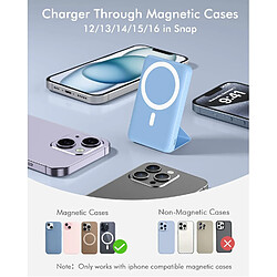 SANAG Batterie Externe Mag-Safe, 10000Mah Batterie Externe Iphone, Pliable Batterie Mag-Safe Pd 22.5W Charge Rapide Usb-C Affichage Led Pour Iphone 16/15/14/13/12/Mini/Plus/Pro/ - Bleu Brillant