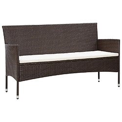 Maison Chic Salon de jardin 4 pcs + coussins - Mobilier/Meubles de jardin - Table et chaises d'extérieur Résine tressée Marron -MN63172 pas cher