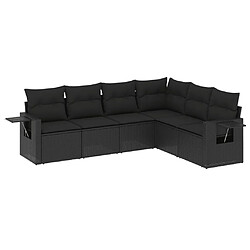 Maison Chic Salon de jardin 6 pcs avec coussins | Ensemble de Table et chaises | Mobilier d'Extérieur noir résine tressée -GKD33418