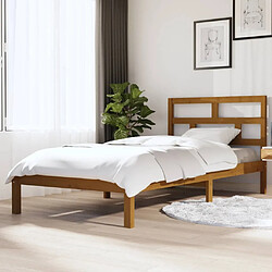 vidaXL Cadre de lit sans matelas marron miel bois massif 100x200 cm