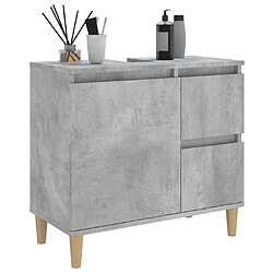 Acheter Maison Chic Armoire de salle de bain,Meuble de rangement,Meuble haut gris béton 65x33x60 cm -GKD297810