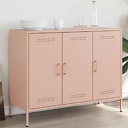 vidaXL Buffet rose 100,5x39x79 cm acier