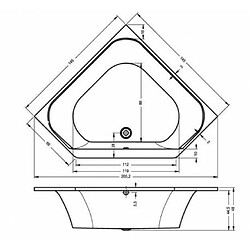 Baignoire d'angle acrylique RIHO AUSTIN 145x145cm
