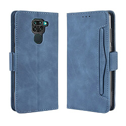 Etui en PU unique avec plusieurs porte-cartes bleu pour votre Xiaomi Redmi Note 9/Redmi 10X 4G