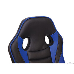 Acheter Mendler Chaise de bureau HWC-F59, chaise pivotante, chaise racing et gaming, similicuir ~ noir-bleu