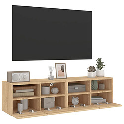 Acheter vidaXL Meubles TV muraux 2 pcs chêne sonoma 60x30x30cm bois ingénierie