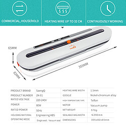 Universal Machine d'emballage sous vide pour les aliments Machine d'étanchéité sous vide pour les aliments Cuisine domestique 220V/110V ;(blanche)