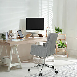 Chaise de bureau / Chaise pivotante / Chaise coque SOLAO CORD tissu gris hjh OFFICE pas cher