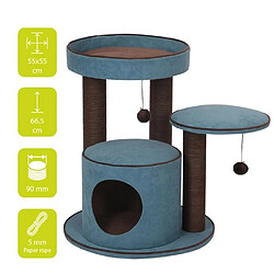 EBI Griffoir Trend Bradford 55 x 55 x 66,5 cm - 11,9 kg - Bleu - Pour chat