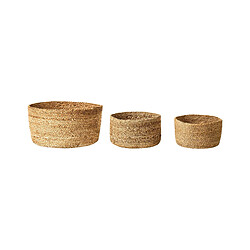 Beliani Lot de 3 paniers en jute naturel et beige RANWAL