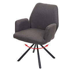 Acheter Decoshop26 Chaise de salle à manger fauteuil de bureau en tissu gris-brun en acier design pivotant rétro et moderne 04_0002272