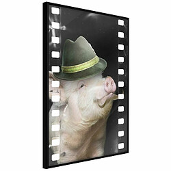 Paris Prix Affiche Murale Encadrée Dressed Up Piggy 20 x 30 cm Noir