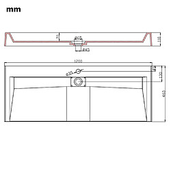 vidaXL Lavabo 120x46x11 cm Fonte minérale/marbre Blanc pas cher