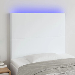 vidaXL Tête de lit à LED Blanc 80x5x118/128 cm Similicuir