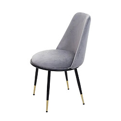 Avis Mendler 2x chaise de salle à manger HWC-H28, chaise de cuisine, métal ~ gris, pieds noirs, velours