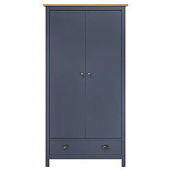 vidaXL Garde-robe à 2 portes Hill Gris 89x50x170cm Bois de pin solide