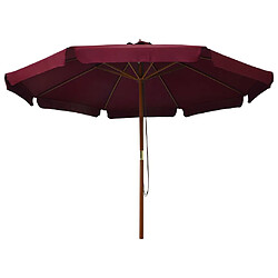 vidaXL Parasol d'extérieur avec mât en bois 330 cm Bordeaux