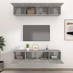 Avis Maison Chic Meubles TV 4 pcs | Banc TV Moderne pour salon | Meuble de Rangement Gris béton 80x30x30 cm Bois d'ingénierie -MN95260