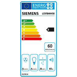 Hotte décorative murale 90cm évacuation/recyclage 65db 710m3/h - lc97bhm50 - SIEMENS