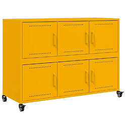 vidaXL Buffet jaune moutarde 100,5x39x72 cm acier