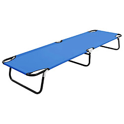 vidaXL Chaise longue pliable Bleu Acier