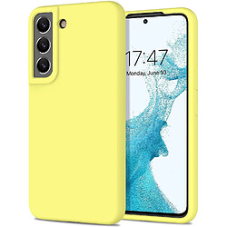 Universal Étui Samsung Galaxy S22, couvercle de pare-chocs en caoutchouc en gel en silicone liquide doux, jaune