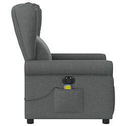 Acheter vidaXL Fauteuil inclinable de massage électrique gris foncé tissu