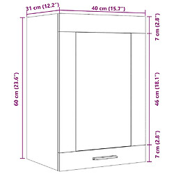 vidaXL Armoire vitrée suspendue chêne artisanal 40x31x60 cm pas cher