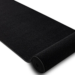 RUGSX Tapis de couloir KARMEL plaine, une couleur noir 100 cm 100x350 cm