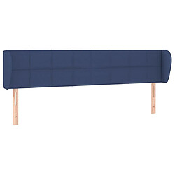 Maison Chic Tête de lit scandinave avec oreilles,meuble de chambre Bleu 163x23x78/88 cm Tissu -MN17795