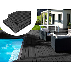 Habitat Et Jardin Pack 5 m² - Lames de terrasse composite alvéolaires - Gris foncé