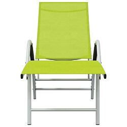 Helloshop26 Transat chaise longue bain de soleil lit de jardin terrasse meuble d'extérieur textilène et aluminium vert 02_0012936