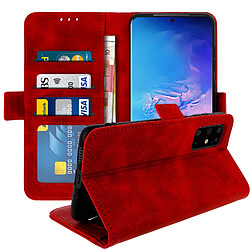 Avizar Housse Samsung Galaxy S20 Plus Étui Folio Porte-cartes Fonction Support Rouge