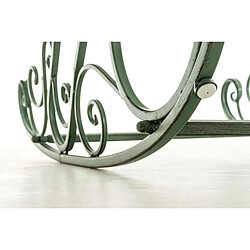 Decoshop26 Chaise fauteuil à bascule rocking chair pour jardin en fer vert vieilli MDJ10100 pas cher