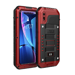 Wewoo Coque Renforcée en alliage de zinc + antichoc étanche à la poussière pour iPhone XR rouge