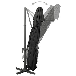 Acheter vidaXL Parasol de jardin en porte-à-faux avec double toit noir