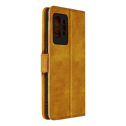 Avizar Étui Realme GT 2 Pro Similicuir Porte-carte Double languette magnétique camel