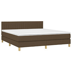 Avis Maison Chic Structures de lit + matelas,Lit à sommier tapissier avec matelas Marron foncé 160x200 cm -MN96066