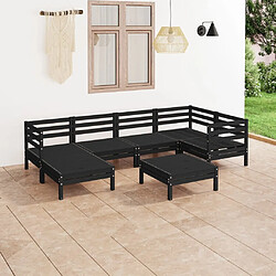 Maison Chic Salon de jardin 7 pcs - Table et chaises d'extérieur - Mobilier/Meubles de jardin Moderne Bois de pin massif Noir -MN31861