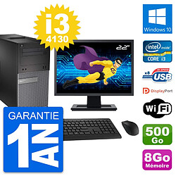 PC Tour Dell 3020 Ecran 22" Intel i3-4130 RAM 8Go Disque 500Go Windows 10 Wifi - Occasion