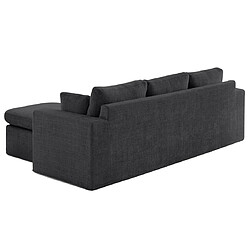 Avis Lisa Design Calgary - canapé d'angle déhoussable et modulable 3 places + 1 pouf en velours texturé