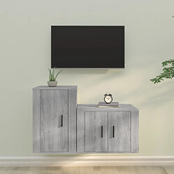 vidaXL Ensemble de meubles TV 2 pcs Sonoma gris Bois d'ingénierie